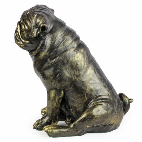 Pug, Pug, Carlin - en hundstatyett i naturlig storlek, en figur i skala 1:1, en staty för trädgården av Art-Dog