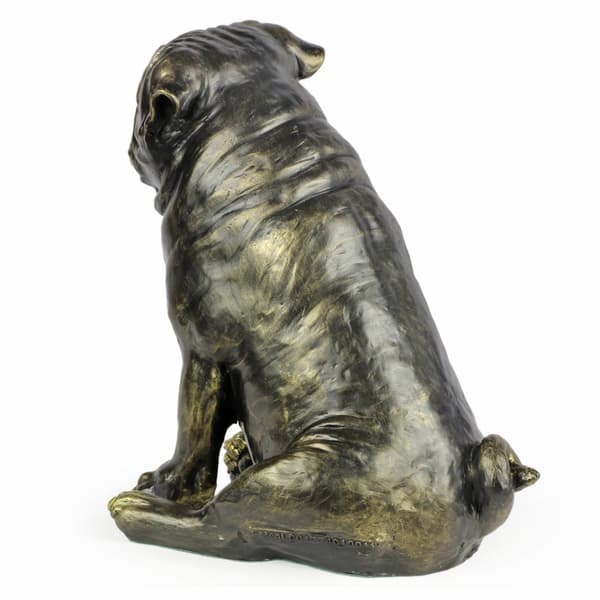 Pug, Pug, Carlin - en hundstatyett i naturlig storlek, en figur i skala 1:1, en staty för trädgården av Art-Dog