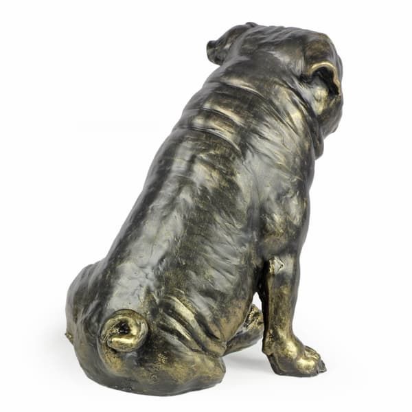 Pug, Pug, Carlin - en hundstatyett i naturlig storlek, en figur i skala 1:1, en staty för trädgården av Art-Dog