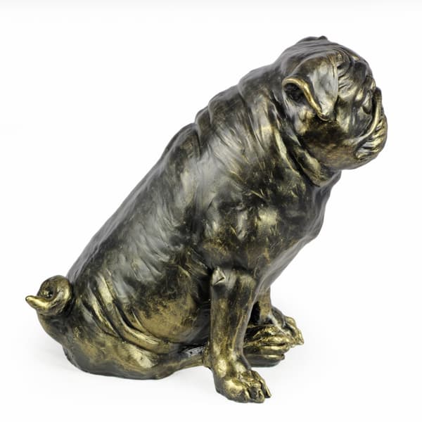 Pug, Pug, Carlin - en hundstatyett i naturlig storlek, en figur i skala 1:1, en staty för trädgården av Art-Dog