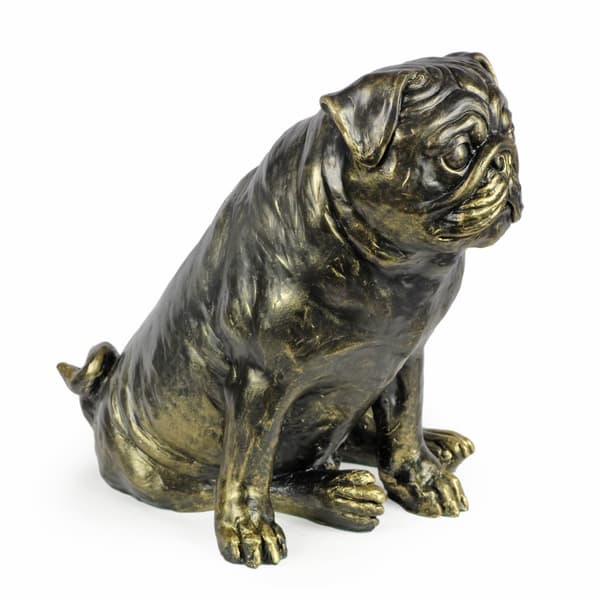 Pug, Pug, Carlin - en hundstatyett i naturlig storlek, en figur i skala 1:1, en staty för trädgården av Art-Dog