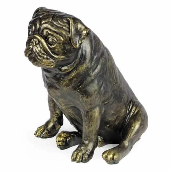 Pug, Pug, Carlin - en hundstatyett i naturlig storlek, en figur i skala 1:1, en staty för trädgården av Art-Dog