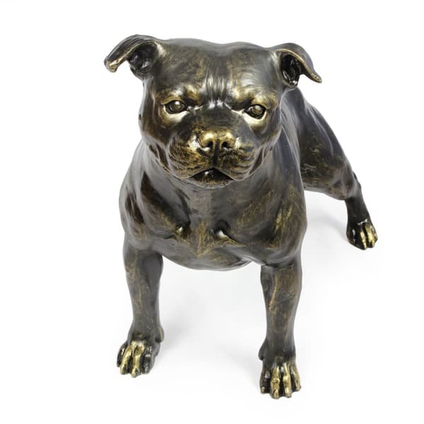 Staffordshire Bull Terrier, Staffik, Staffi - hundstatyett i naturlig storlek, figur i skala 1:1, trädgårdsstaty av Art-Dog