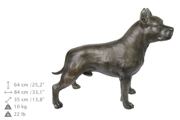 Staffordshire Bull Terrier, Staffik, Staffi I - hundestatuette i naturlig størrelse, figur i skala 1:1, havestatue af Art-Dog