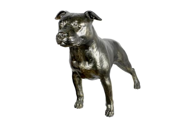 Staffordshire Bull Terrier, Staffik, Staffi II - hundestatuette i naturlig størrelse, figur i skala 1:1, havestatue af Art-Dog