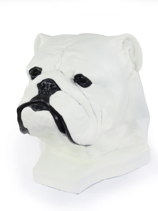 Engelsk Bulldog, Bulldog II - hundebuste, stort hundehoved til haven, unik stuedekoration af Art-Dog
