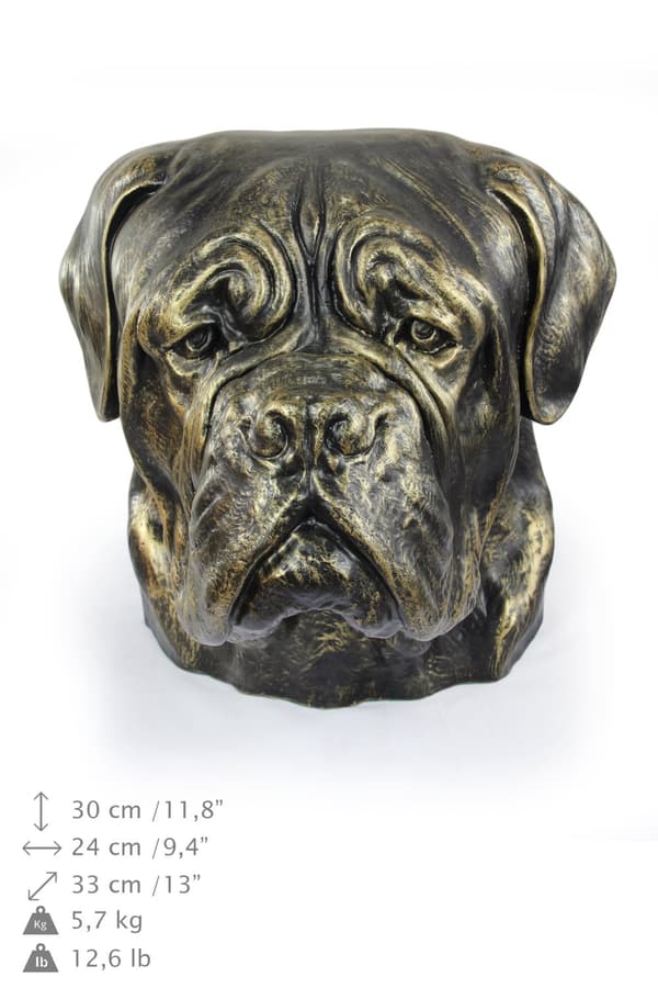 Bordeaux Dog, Dogue de Bordeaux, French Mastiff - hundebuste, stort hundehoved til haven, unik stuedekoration af Art-Dog