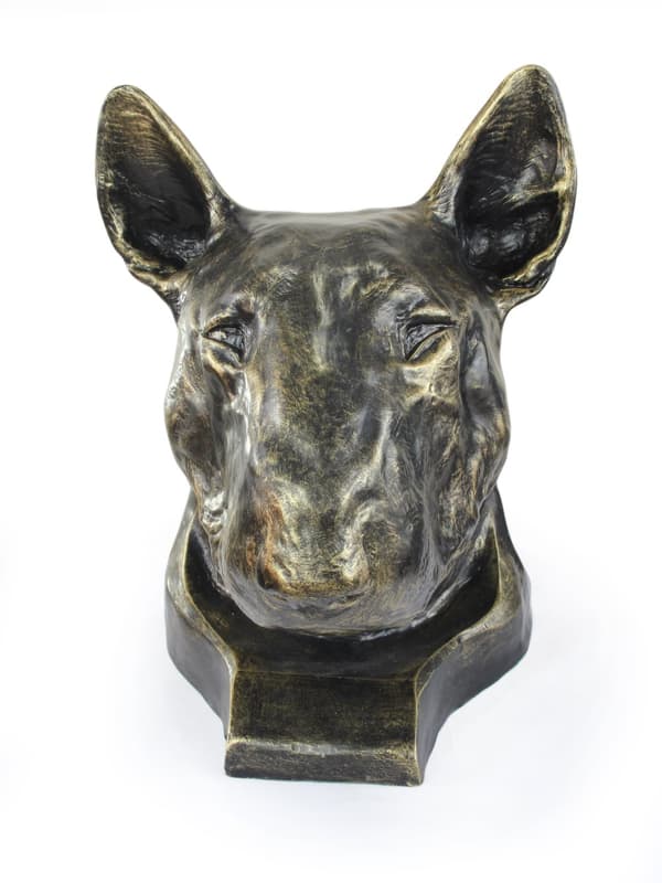 Bull Terrier, Bull Terrier - hundebuste, stort hundehoved til haven, unik stuedekoration af Art-Dog