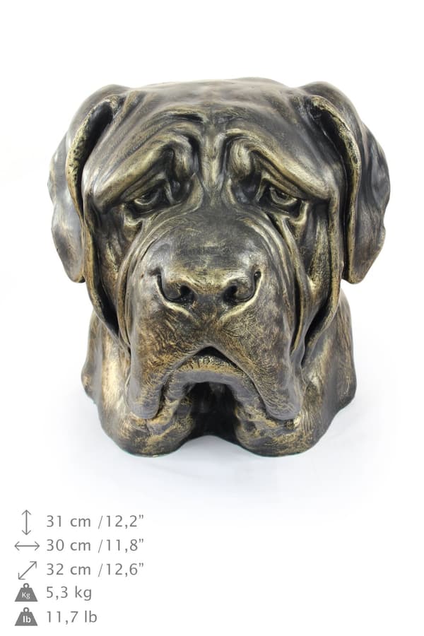 Engelsk Mastiff, Mastiff - hundebuste, stort hundehoved til haven, unik stuedekoration af Art-Dog