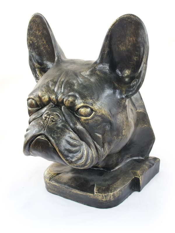 Fransk bulldog - hundbyst, stort hundhuvud för trädgården, unik vardagsrumsdekoration av Art-Dog