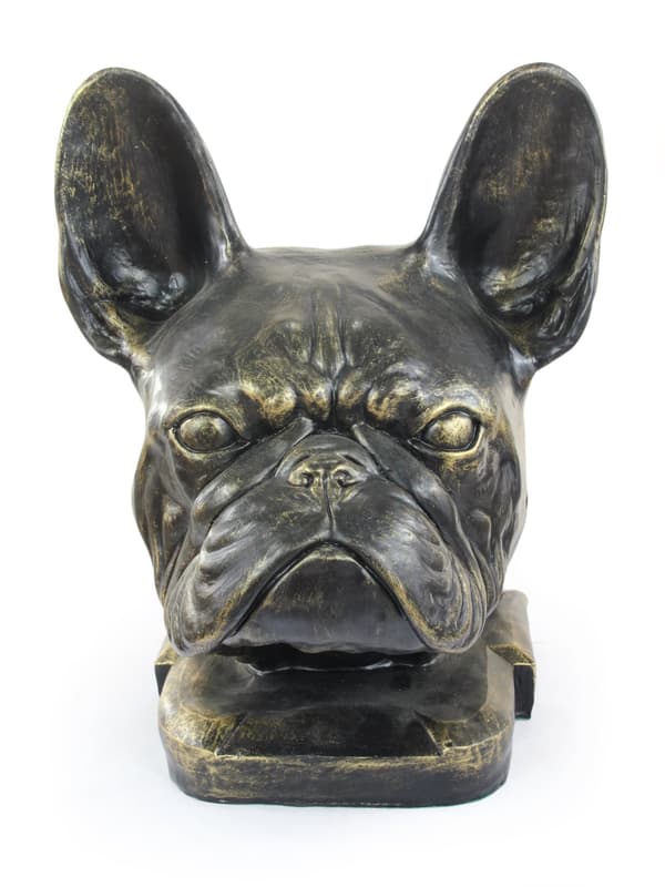 Fransk bulldog - hundbyst, stort hundhuvud för trädgården, unik vardagsrumsdekoration av Art-Dog