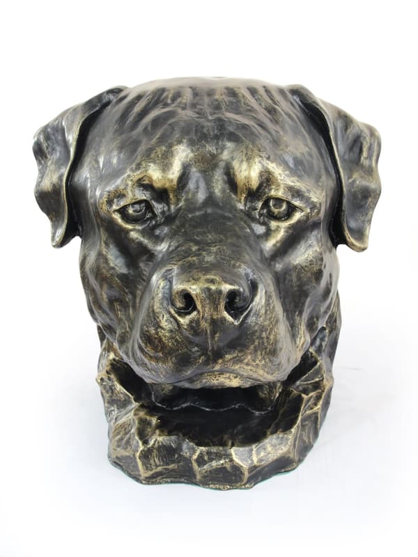 Rottweiler - hundebuste, stort hundehoved til haven, unik stuedekoration fra Art-Dog