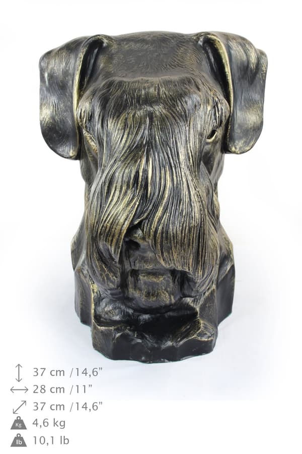 Schnauzer, Schnauzer I - hundebuste, stort hundehoved til haven, unik stuedekoration af Art-Dog