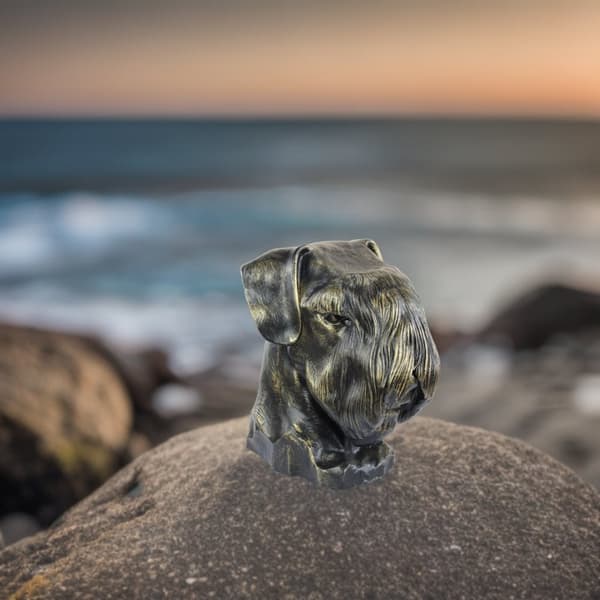 Schnauzer, Schnauzer I - hundebuste, stort hundehoved til haven, unik stuedekoration af Art-Dog