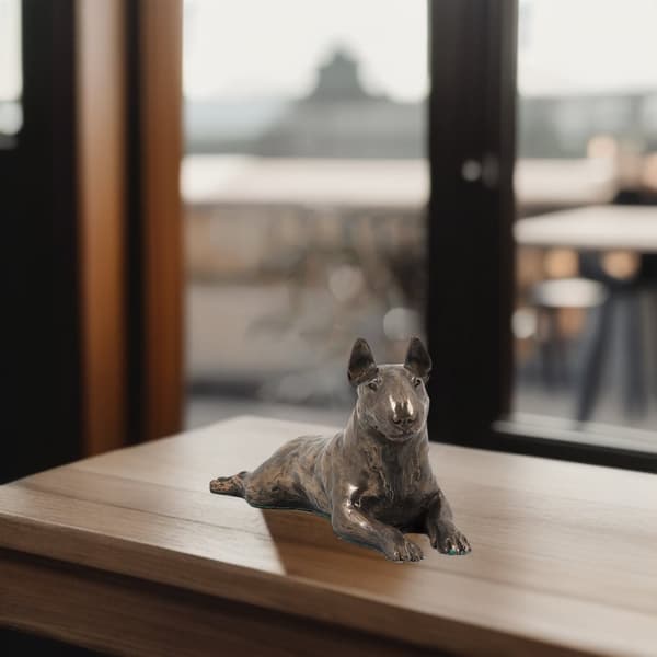 Bull terrier, Bull Terrier II - hundestatuette, kontorfigur, hundeudstillingstrofæ af Art-Dog