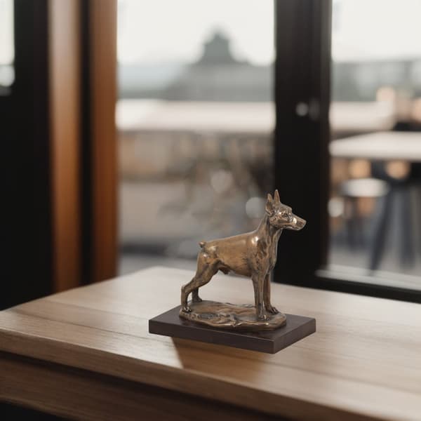 Doberman, Dobermann I - hundestatuette, kontorfigur, hundeudstillingstrofæ af Art-Dog