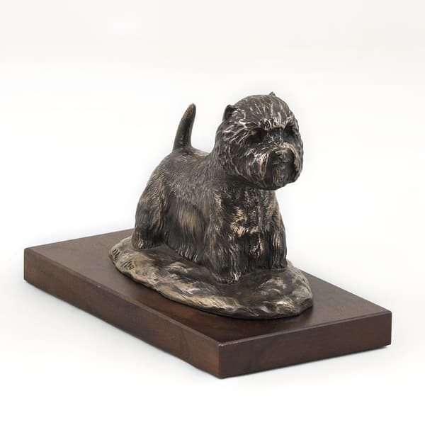Valkoinen länsiylämaanterrieri, Westie - koirapatsas, toimistohahmo, Art-Dogin koiranäyttelypalkinto
