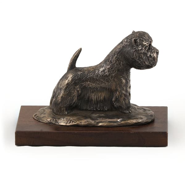 Valkoinen länsiylämaanterrieri, Westie - koirapatsas, toimistohahmo, Art-Dogin koiranäyttelypalkinto