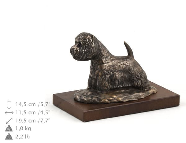 Valkoinen länsiylämaanterrieri, Westie - koirapatsas, toimistohahmo, Art-Dogin koiranäyttelypalkinto