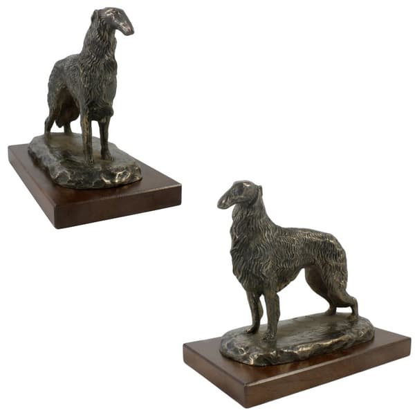 Rysk Borzoi Greyhound, Borzoi, Barzoi II - hundstatyett, kontorsfigur, hundutställningstrofé av Art-Dog
