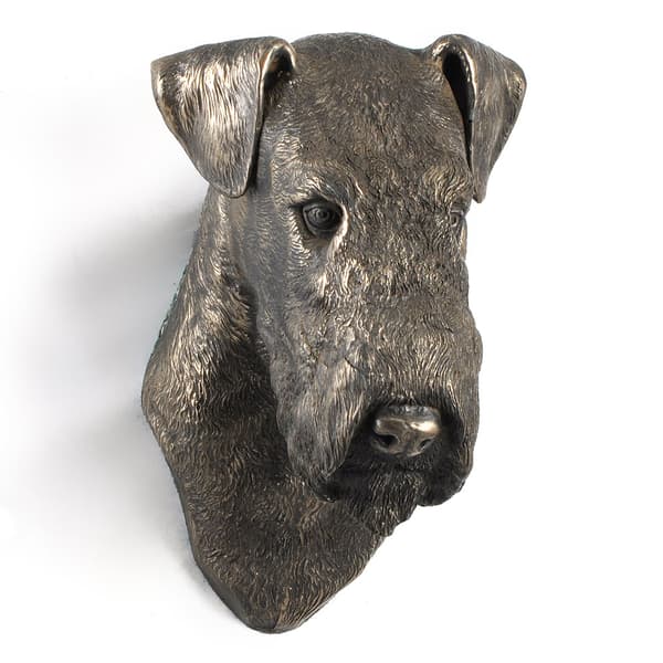 Airedale Terrier, Waterside Terrier - hundestatuette, hængende buste, unik dekoration til en hundeelsker af Art-Dog