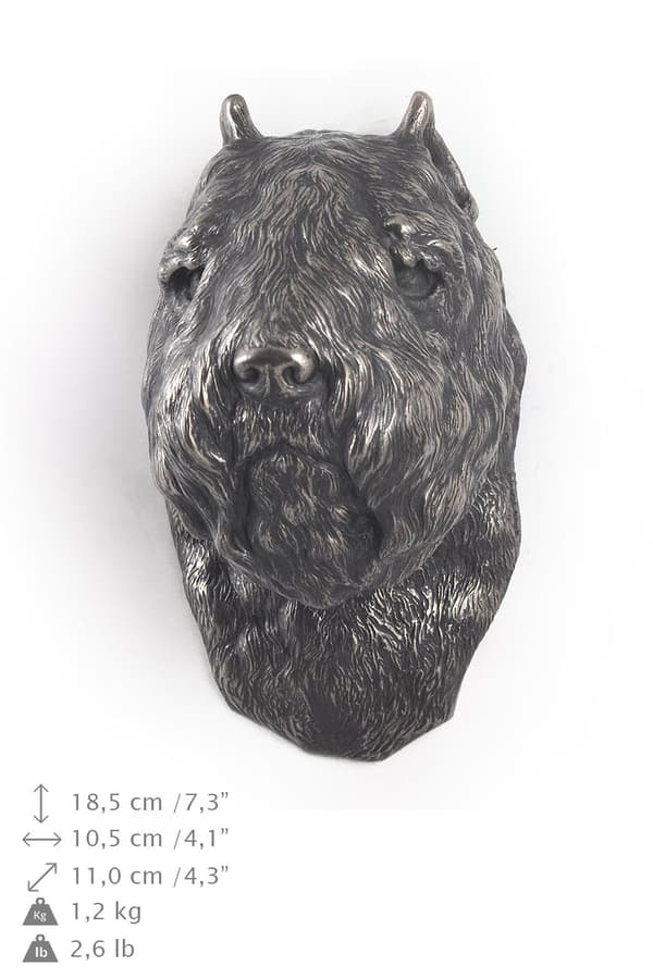 Bouvier des Flandres - koirapatsas, riippuva rintakuva, Art-Dogin ainutlaatuinen koriste koiran ystävälle