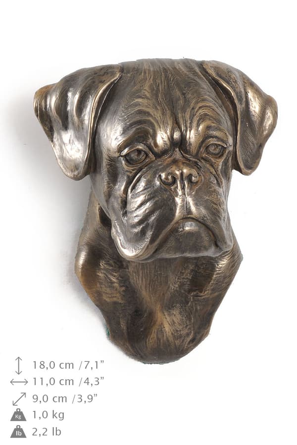 Boxer, Boxer II - hundestatuette, hængende buste, unik dekoration til en hundeelsker af Art-Dog