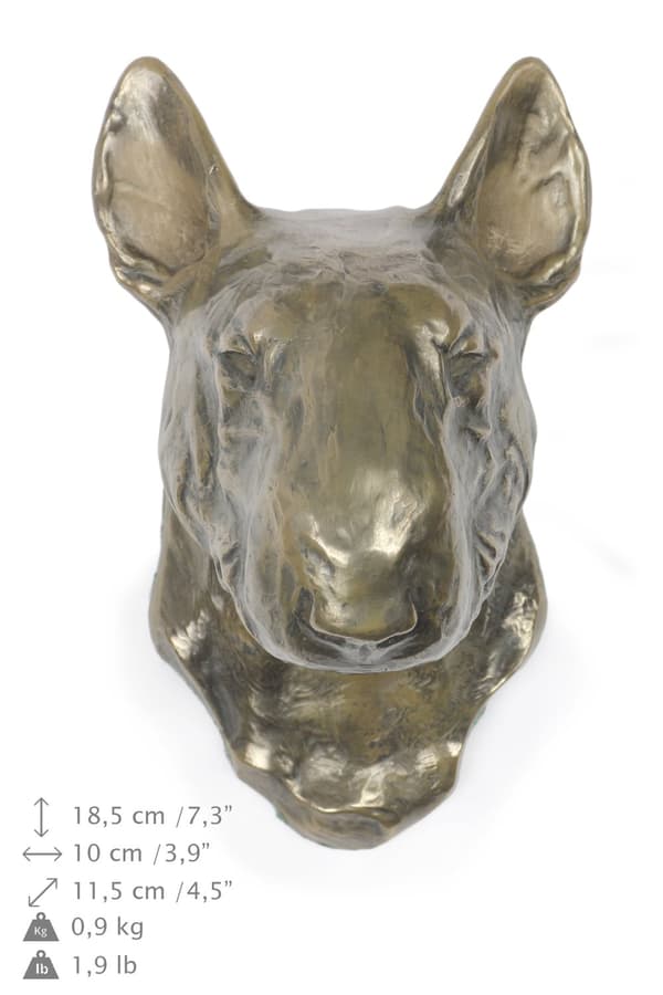 Bull Terrier, Bull Terrier I - hundstatyett, hängande byst, unik dekoration för en hundälskare av Art-Dog