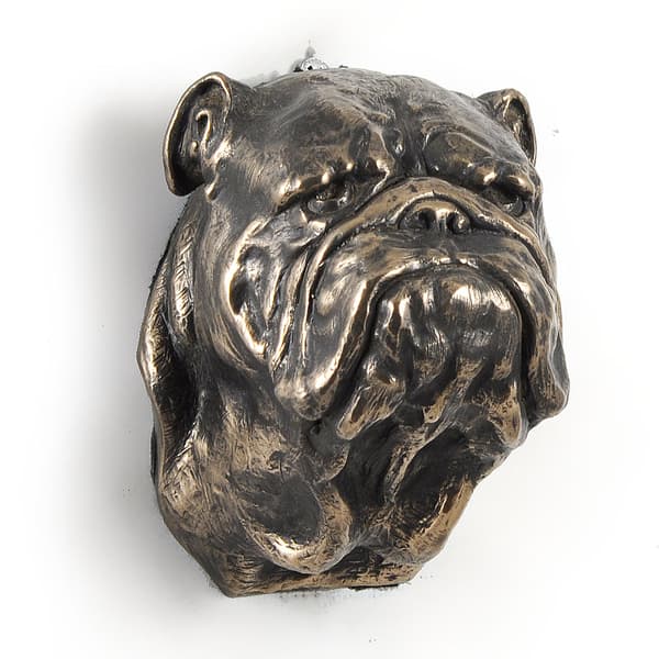 Engelsk Bulldog, Bulldog I - hundestatuette, hængende buste, unik dekoration til en hundeelsker af Art-Dog
