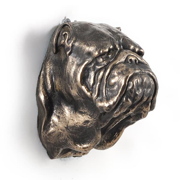 Engelsk Bulldog, Bulldog I - hundestatuette, hængende buste, unik dekoration til en hundeelsker af Art-Dog