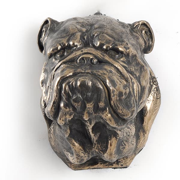 Engelsk Bulldog, Bulldog I - hundestatuette, hængende buste, unik dekoration til en hundeelsker af Art-Dog