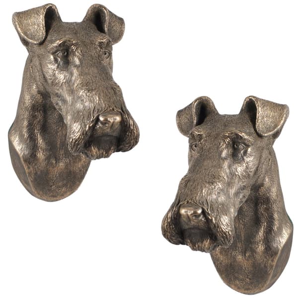 Trådhåret foxterrier - hundestatuette, hængende buste, unik dekoration til en hundeelsker af Art-Dog