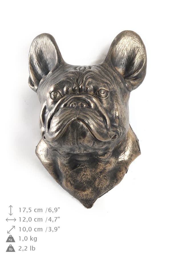 Fransk bulldog - hundstatyett, hängande byst, unik dekoration för en hundälskare av Art-Dog