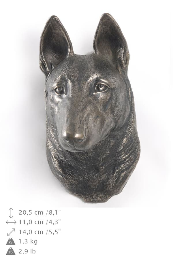 Malinois Belgian Shepherd - hundstatyett, hängande byst, unik dekoration för en hundälskare av Art-Dog