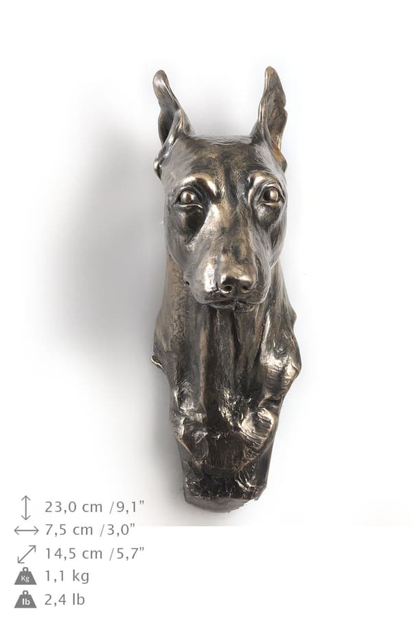 Dvärgpinscher - hundstatyett, hängande byst, unik dekoration för en hundälskare av Art-Dog