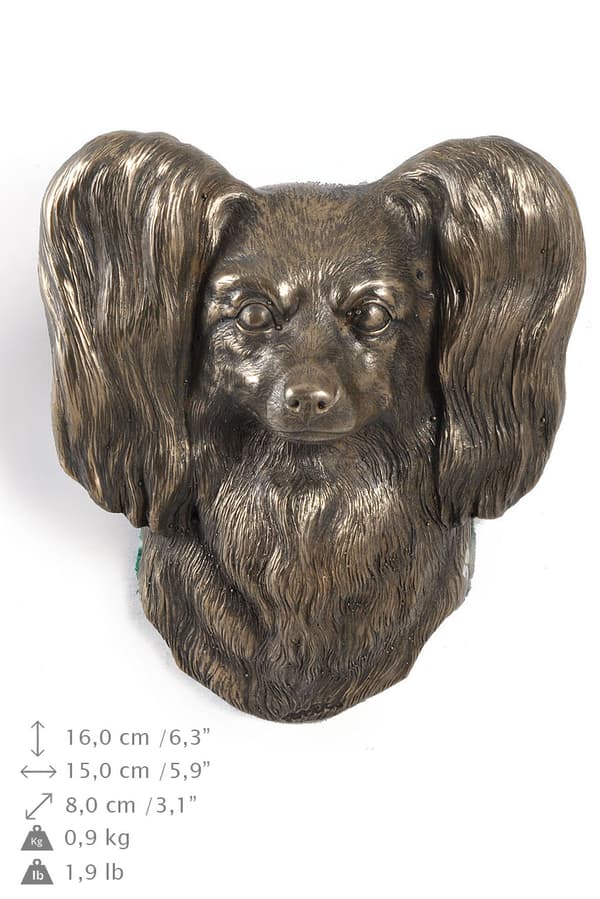 Papillon, mannerspanieli - koirapatsas, riippuva rintakuva, ainutlaatuinen koriste koiran rakastajalle Art-Dogilta