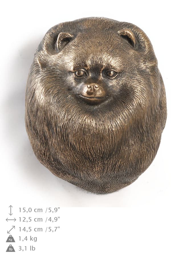 Pomeranian, Pomeranian - hundstatyett, hängande byst, unik dekoration för en hundälskare av Art-Dog