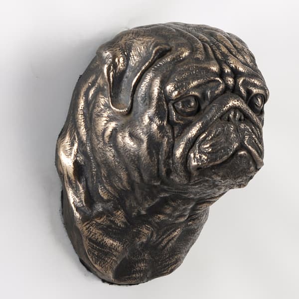 Mops, Mops, Carlin - hundstatyett, hängande byst, unik dekoration för en hundälskare av Art-Dog