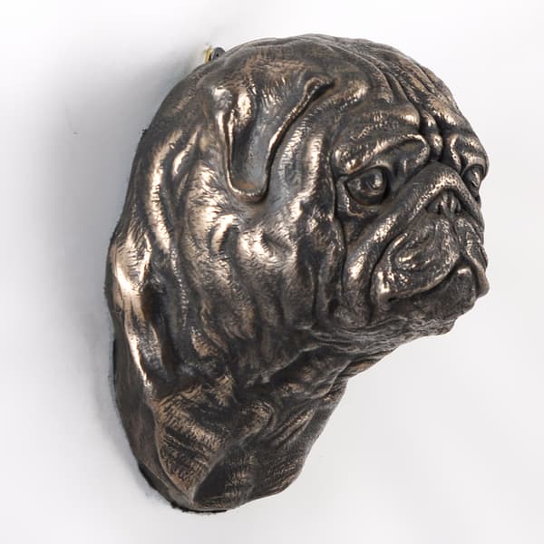 Mops, Mops, Carlin - hundstatyett, hängande byst, unik dekoration för en hundälskare av Art-Dog