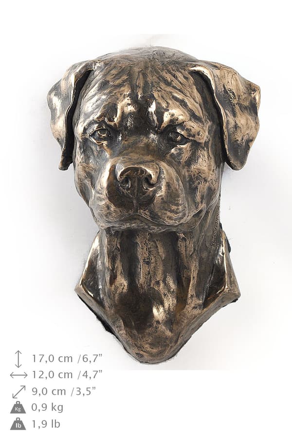 Rottweiler - hundstatyett, hängande byst, unik dekoration för en hundälskare av Art-Dog