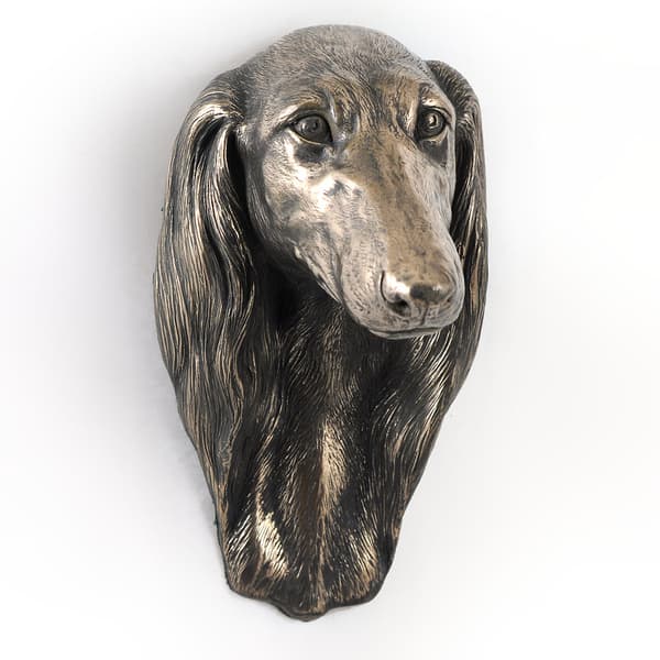 Persisk vinthund, Saluki - hundstatyett, hängande byst, unik dekoration för en hundälskare av Art-Dog