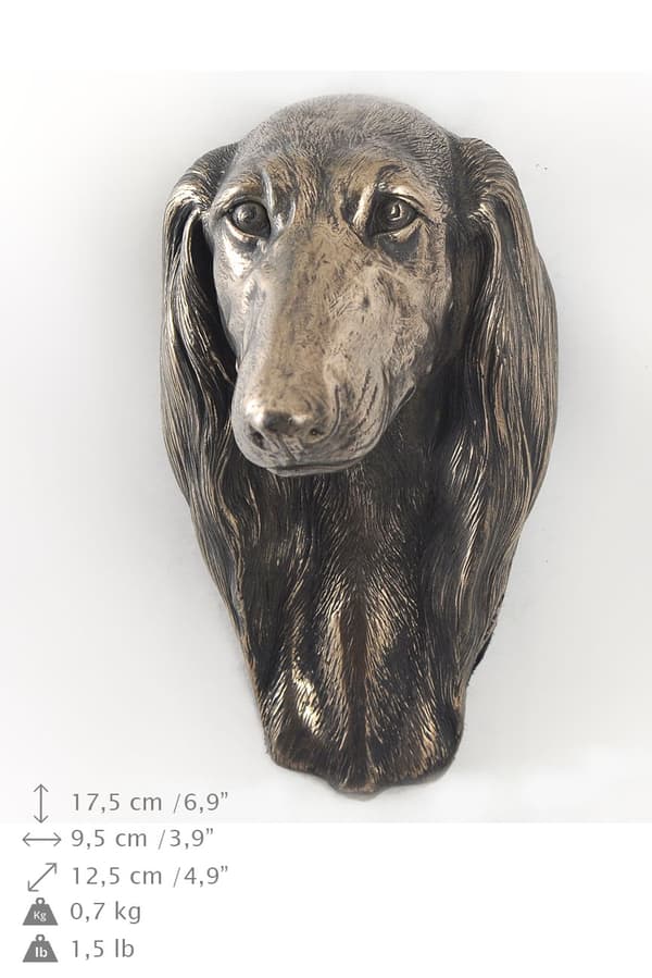 Persisk vinthund, Saluki - hundstatyett, hängande byst, unik dekoration för en hundälskare av Art-Dog