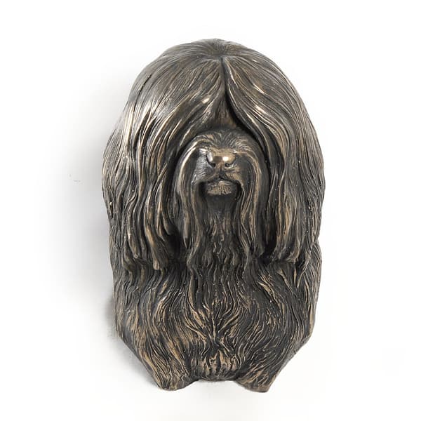 Tibetansk terrier, tibetansk terrier - hundstatyett, hängande byst, unik dekoration för en hundälskare av Art-Dog