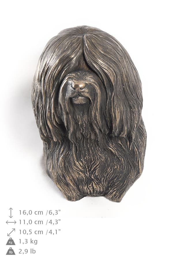Tibetansk terrier, tibetansk terrier - hundstatyett, hängande byst, unik dekoration för en hundälskare av Art-Dog