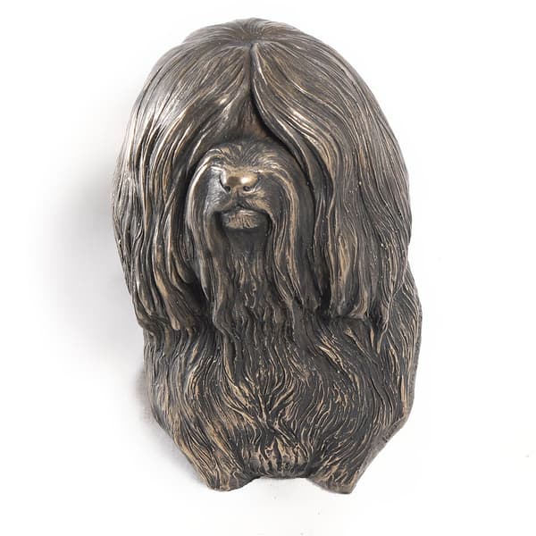 Tibetansk terrier, tibetansk terrier - hundstatyett, hängande byst, unik dekoration för en hundälskare av Art-Dog