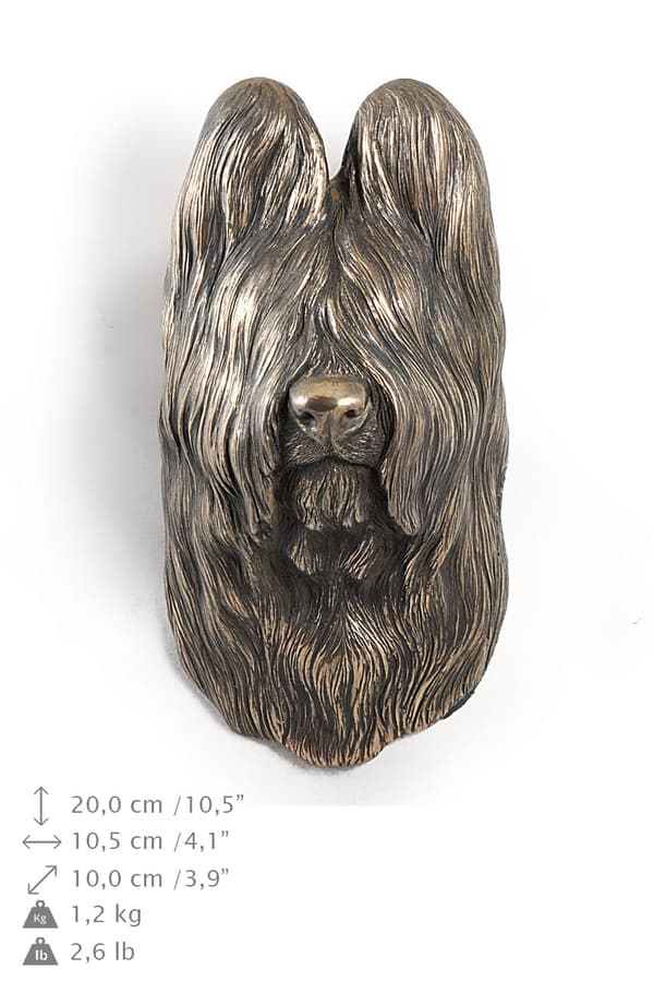 Fransk herde Briard, Berger de Brie - hundstatyett, hängande byst, unik dekoration för en hundälskare av Art-Dog