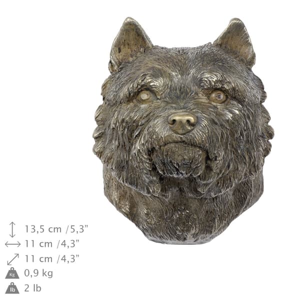 Norwich Terrier - hundestatuette, hængende buste, unik dekoration til en hundeelsker af Art-Dog