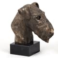 Miniatyrbild 4 av 6: Airedale Terrier, Waterside Terrier - hundstatyett, byst på stenbas, skulptur, trofé för en hundutställning av Art-Dog