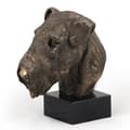 Miniatyrbild 2 av 6: Airedale Terrier, Waterside Terrier - hundstatyett, byst på stenbas, skulptur, trofé för en hundutställning av Art-Dog