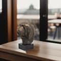 Miniatyrbillede 5 af 5: Bearded Collie, Highland Collie - hundestatuette, buste på en stenbund, skulptur, trofæ til en hundeudstilling af Art-Dog